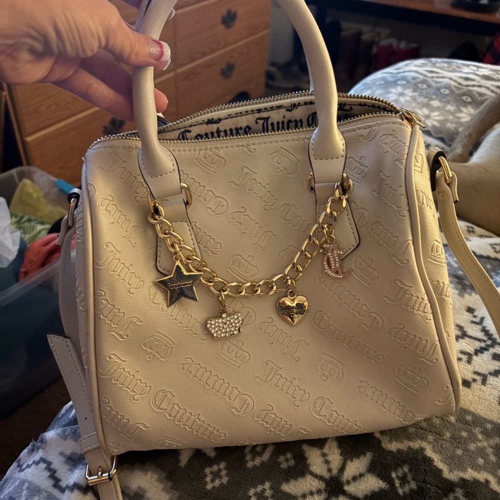 NWOT Juicy Couture White Gold Satchel with Elegant Design. Amazing bag!! - Picture 2 of 10
